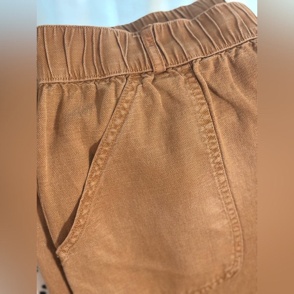 Linen Pull on Pants in Tan Size Medium - Picture 5 of 7